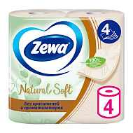 Бумага туалетная `ZEWA` Natural Soft 4-х слойная 4 шт