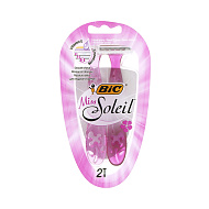 Станок для бритья одноразовый `BIC` MISS SOLEIL PINK с тройным лезвием 2 шт