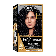 Краска для волос `LOREAL` `PREFERENCE` тон 1.0 Неаполь (черный)