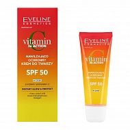 Крем для лица `EVELINE` VITAMIN C увлажняющий защитный SPF-50 30 мл