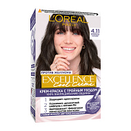 Крем-краска для волос `LOREAL` `EXCELLENCE` COOL CREME тон 4.11 (Каштан)