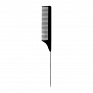 Гребень для волос `LADY PINK` `BASIC` PROFESSIONAL carbon comb карбоновый с металлической ручкой