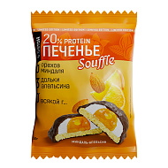 Печенье глазированное `Ё БАТОН` с суфле со вкусом миндаль-апельсин 50 г