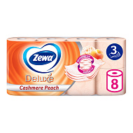 Бумага туалетная `ZEWA` 3-х слойная персик 8 шт