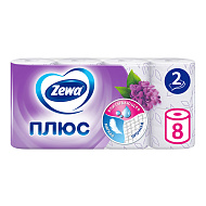 Бумага туалетная `ZEWA` 2-х слойная сирень 8 шт