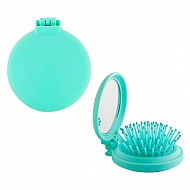 Щетка для волос `LADY PINK` `FAVS` mini green массажная круглая soft touch